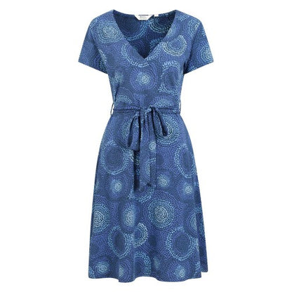 Front - Mountain Warehouse Womens/Ladies Santorini Patterned Jersey Wrap Midi Dress