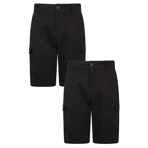 Front - Mountain Warehouse Mens Lakeside Cargo Shorts (Pack of 2)