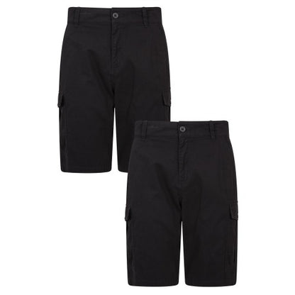 Front - Mountain Warehouse Mens Lakeside Cargo Shorts (Pack of 2)