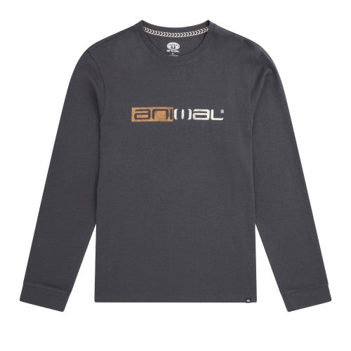 Front - Animal Mens Tommy Back Print Organic Long-Sleeved T-Shirt