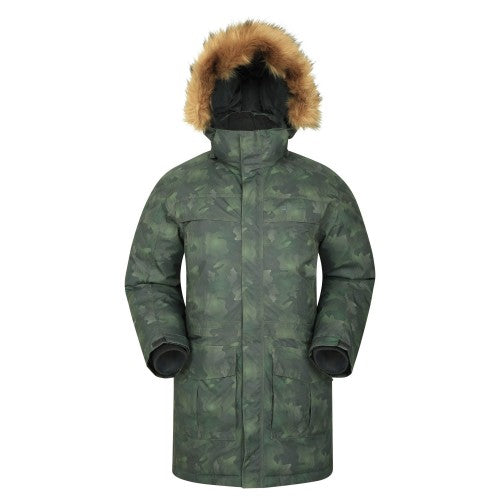 Front - Mountain Warehouse Mens Antarctic Extreme Camo Down Waterproof Jacket