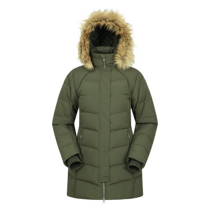 Front - Mountain Warehouse Womens/Ladies Isla II Long Down Jacket