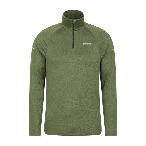 Front - Mountain Warehouse Mens Echo Melange Recycled Half Zip Midlayer