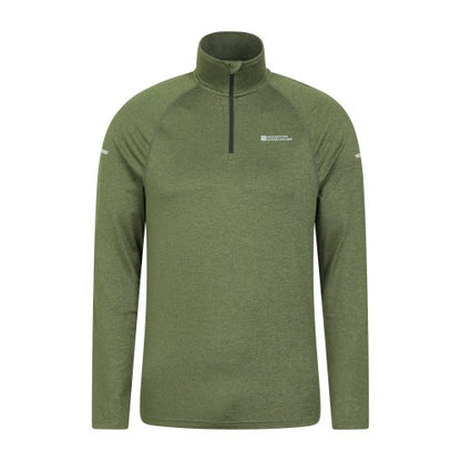 Front - Mountain Warehouse Mens Echo Melange Recycled Half Zip Midlayer
