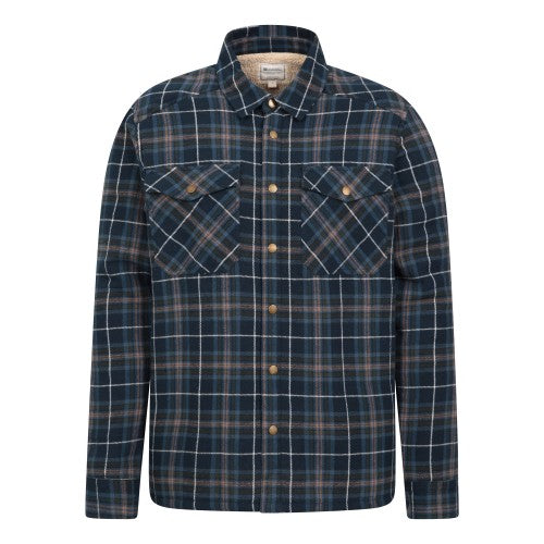 Front - Mountain Warehouse Mens Pinn Flannel Borg Lined Shirt