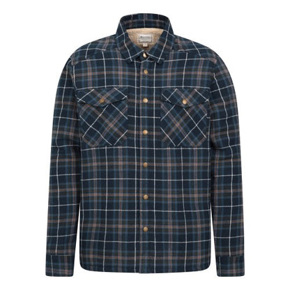 Front - Mountain Warehouse Mens Pinn Flannel Borg Lined Shirt