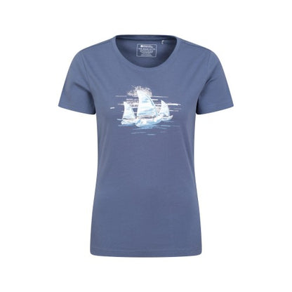 Front - Mountain Warehouse Womens/Ladies Sailboat Organic T-Shirt