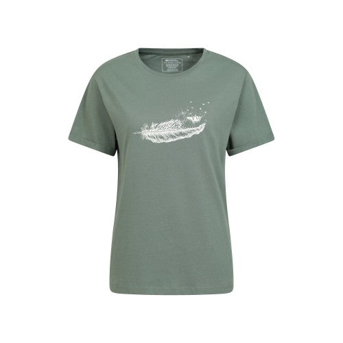Front - Mountain Warehouse Womens/Ladies Wave Feather Organic Loose T-Shirt