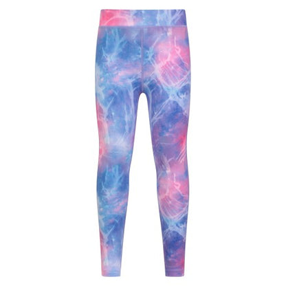 Front - Mountain Warehouse Childrens/Kids Flick Flack Marble Effect Leggings