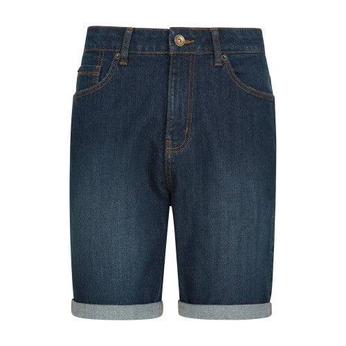Front - Mountain Warehouse Mens Denim Turned Up Hem Shorts