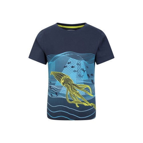 Front - Mountain Warehouse Childrens/Kids Sid The Squid Organic Cotton T-Shirt