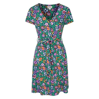 Front - Mountain Warehouse Womens/Ladies Santorini Flowers Jersey Wrap Dress