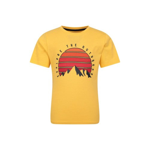 Front - Mountain Warehouse Childrens/Kids Explore The Outdoors Sunset Organic T-Shirt