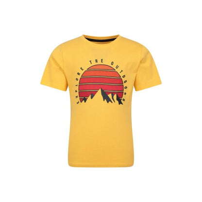 Front - Mountain Warehouse Childrens/Kids Explore The Outdoors Sunset Organic T-Shirt
