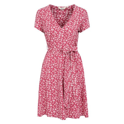 Front - Mountain Warehouse Womens/Ladies Santorini Plants Jersey Wrap Dress