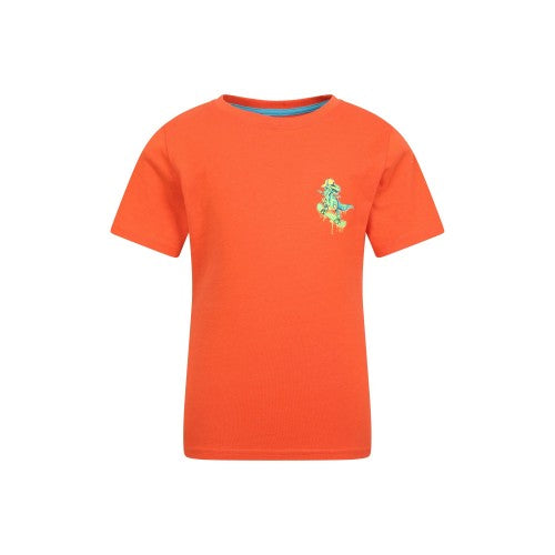 Front - Mountain Warehouse Childrens/Kids Skateboard Dino Organic T-Shirt