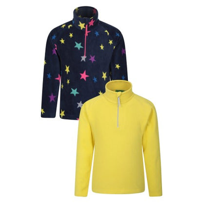 Front - Mountain Warehouse Childrens/Kids Endeavour Printed Fleece Top (Pack of 2)
