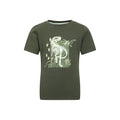 Front - Mountain Warehouse Childrens/Kids Dinosaur Organic Glow In The Dark T-Shirt