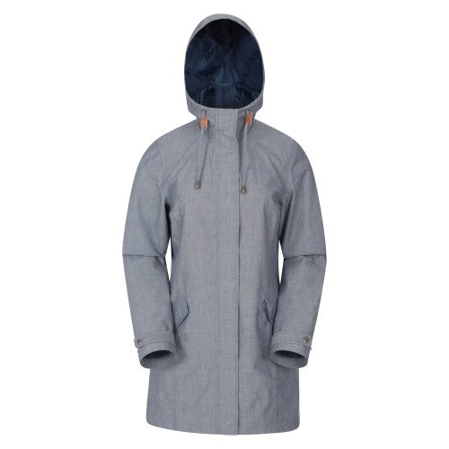 Front - Mountain Warehouse Womens/Ladies Textured Long Waterproof Jacket