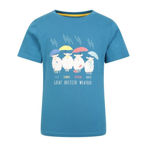 Front - Mountain Warehouse Childrens/Kids British Weather Organic T-Shirt
