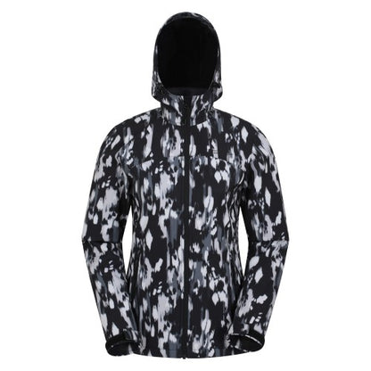Front - Mountain Warehouse Womens/Ladies Exodus Patterned Water Resistant Soft Shell Jacket