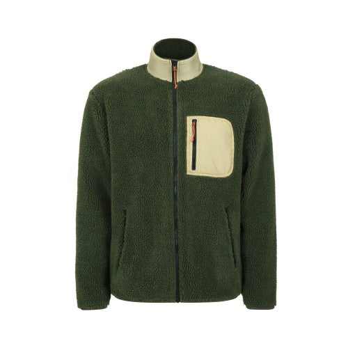 Front - Mountain Warehouse Mens Whitby Borg Fleece Jacket