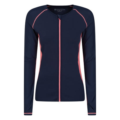 Front - Mountain Warehouse Womens/Ladies Fistral Contrast Detail Rash Top
