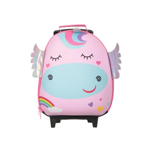 Front - Mountain Warehouse Childrens/Kids Unicorn 2 Wheeled Suitcase