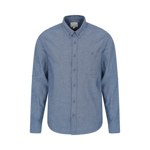Front - Mountain Warehouse Mens Driftwood Chambray Organic Shirt