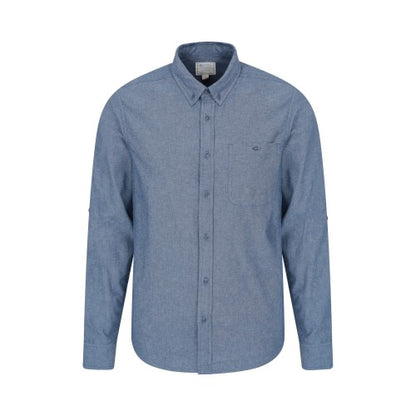 Front - Mountain Warehouse Mens Driftwood Chambray Organic Shirt