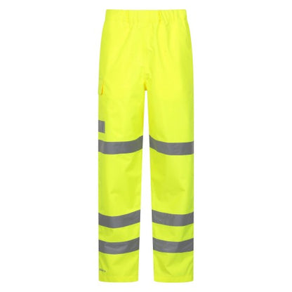 Front - Mountain Warehouse Unisex Adult Waterproof High-Vis Work Over Trousers