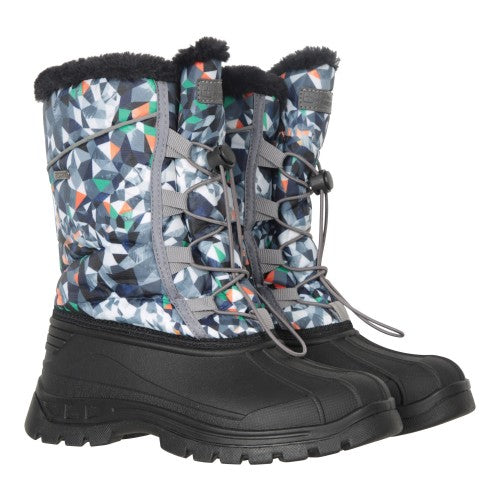 Front - Mountain Warehouse Childrens/Kids Whistler Adaptive Printed Snow Boots