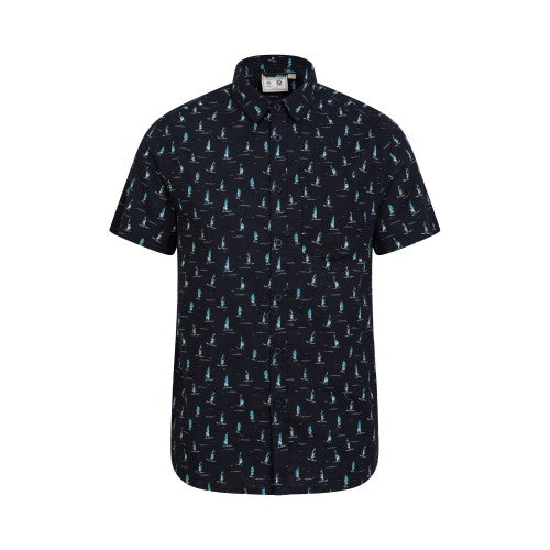 Front - Mountain Warehouse Mens Preston Illustration Sailboat Shirt