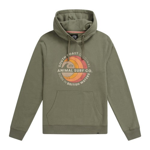 Front - Animal Mens River Graphic Print Organic Hoodie