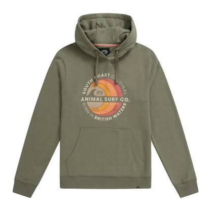 Front - Animal Mens River Graphic Print Organic Hoodie