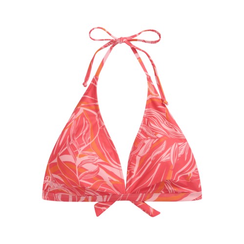 Front - Animal Womens/Ladies Iona Leaf Print Halter Neck Bikini Top