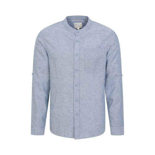 Front - Mountain Warehouse Mens Lowe Linen Blend Grandad Collar Shirt