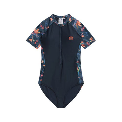 Front - Animal Womens/Ladies Isla Tropical Leaves Short-Sleeved Wetsuit