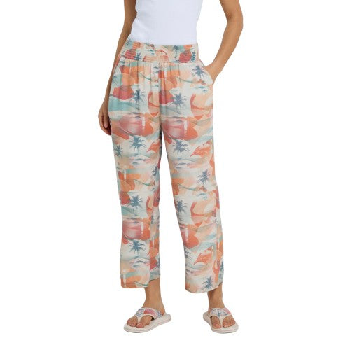 Front - Animal Womens/Ladies Tassia Recycled Palm Tree Cropped Trousers