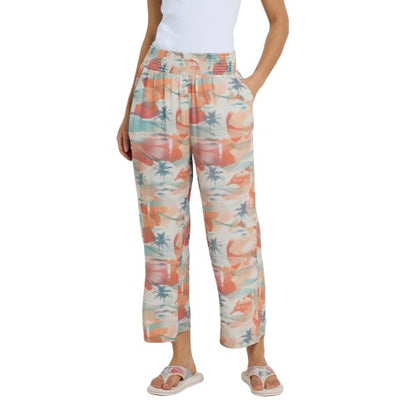 Front - Animal Womens/Ladies Tassia Recycled Palm Tree Cropped Trousers