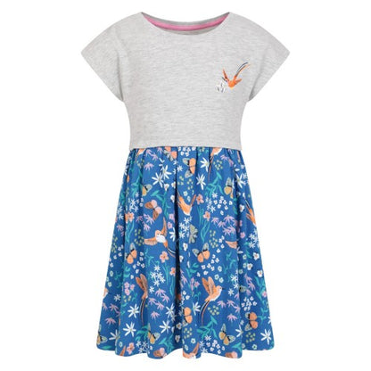 Front - Mountain Warehouse Girls Poppy Bird Organic Cotton Dress
