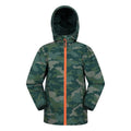 Front - Mountain Warehouse Childrens/Kids Camo Waterproof Jacket