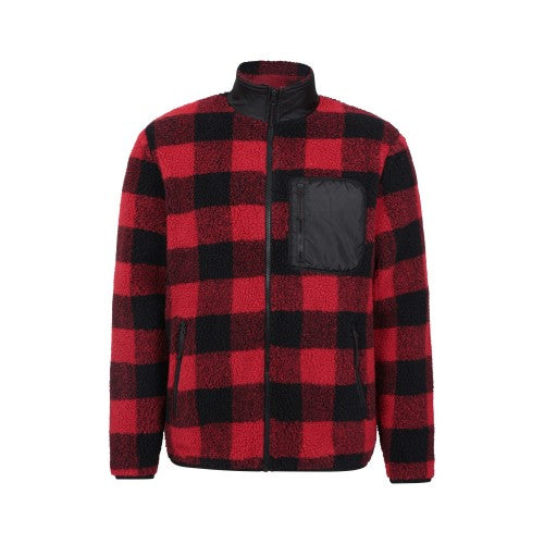 Front - Mountain Warehouse Mens Whitby Borg Fleece Jacket