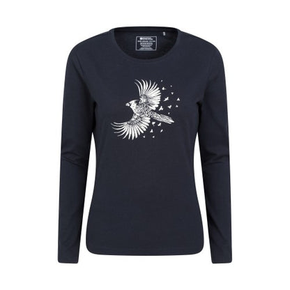 Front - Mountain Warehouse Womens/Ladies Cardinal Organic Long-Sleeved T-Shirt