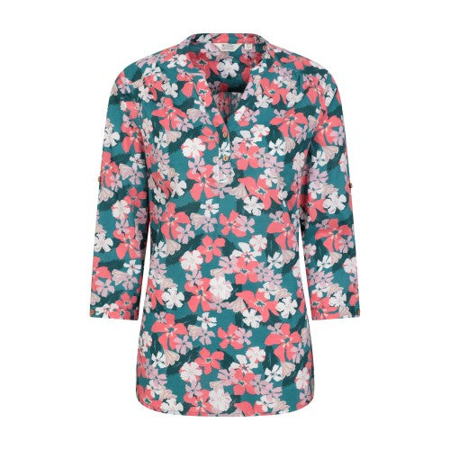 Front - Mountain Warehouse Womens/Ladies Petra Floral 3/4 Sleeve Shirt
