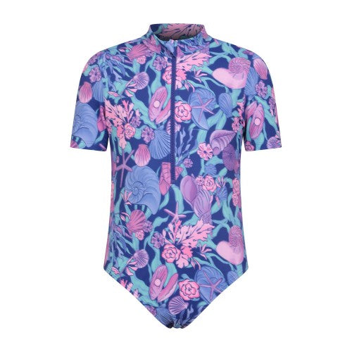 Front - Mountain Warehouse Girls Mira Printed Rash Suit