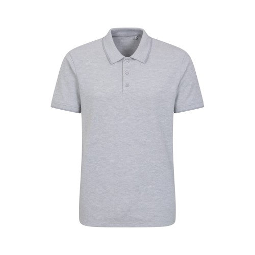 Front - Mountain Warehouse Mens Clyde Birdseye Pique Polo Shirt