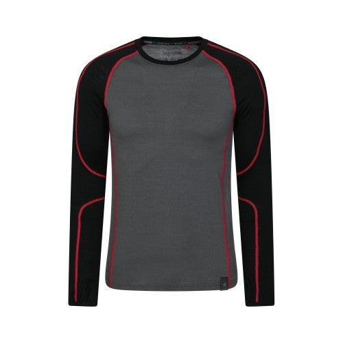 Front - Mountain Warehouse Mens Asgard Merino Wool Round Neck Base Layer Top