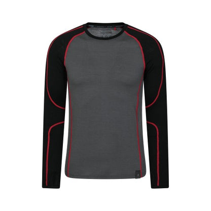 Front - Mountain Warehouse Mens Asgard Merino Wool Round Neck Base Layer Top