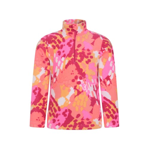 Front - Mountain Warehouse Childrens/Kids Endeavour Abstract Half Zip Fleece Top